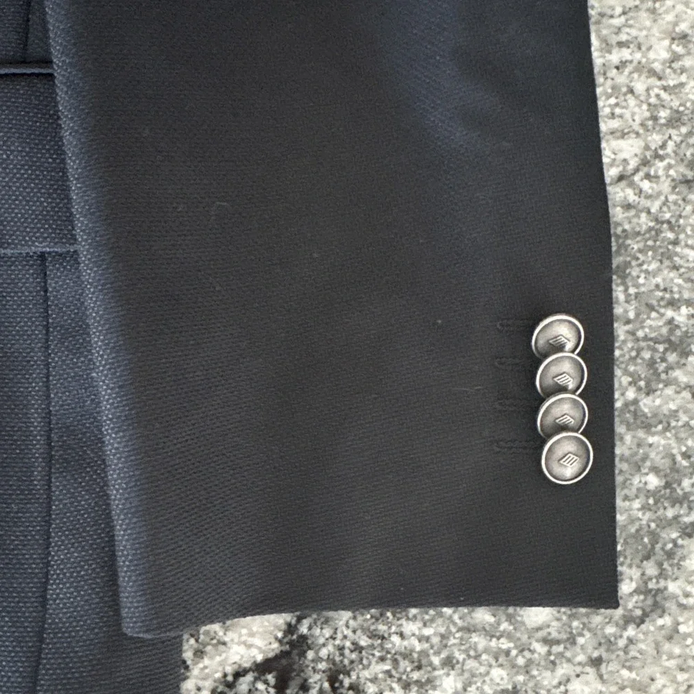 Joseph Abboud Navy Blue Reda Super 110's Italian Wool Hopsack Blazer 44R #954